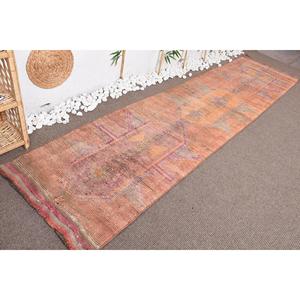 Turkish <b>Runner</b> <b>Rug</b>, 2.8x11.8 ft Vintage <b>Rug</b>, Orange Patchwork Wool <b>Rug</b> - Product Image 4