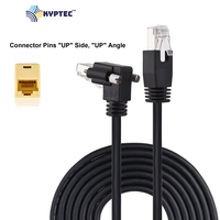 Câble de caméra de vision industrielle GigE (CAT 6), connecteurs RJ-45, avec type à vis, angle droit, direction vers le haut, conçu pour une sécurité accrue