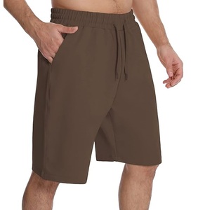 100% Cotton Worsted Mid Waist <b>Knee</b> <b>Length</b> <b>Men</b> Drawstring Drop Crotch Gym Sweat <b>Shorts</b> Plus Size Loose Running Anti-Wrinkle - Product Image 5