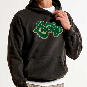 High Quality Customized 100% Cotton Heavy Weight <b>Thermal</b> <b>Hoodies</b> With Chenille Embroidery Patch Pullover <b>Hoodies</b> for Winters - Product Image 3