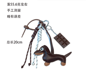 Vente en gros porte-clés sac vintage <span class=keywords><strong>teckel</strong></span> chiot voiture pendentif lanière <span class=keywords><strong>chocolat</strong></span> tressé corde accessoires - Product Image 6