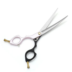 กรรไกรตัดขนสัตว์เลี้ยงกรรไกรตัดขนสัตว์เลี้ยงแบบโค้งสีเงิน6.5นิ้วพร้อมที่วางสองนิ้ว - Product Image 2