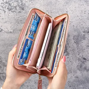 Carteras de moda con cremallera para mujer, monederos largos, bolsos, monederos para monedas, tarjeteros, billeteras de cuero PU - Product Image 6