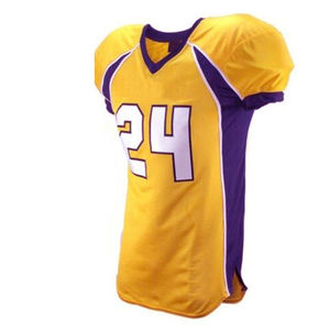 ชุดเครื่องแบบสีถักนิตติ้งชุดทีมโลโก้บอลเสื้อเจอร์ซี่ผ้าแขนสั้นดีไซน์ทึบชุดอเมริกันฟุตบอล - Product Image 2