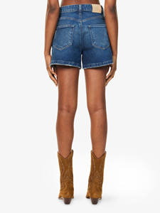 Pantalones Cortos Cargo de Mezclilla Holgados para Hombre Estilo Paige Dani de Talle Alto, Lavado Azul Medio Desgastado, Elásticos y Transpirables - Product Image 5