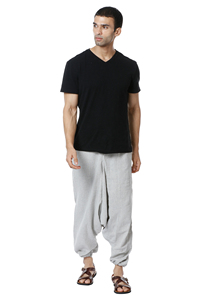 Pantalones bombachos holgados de cintura alta de talla libre para hombre, respetuosos con el medio ambiente, estilo bohemio clásico, lona informal, Yoga, Aladdin, entrepierna caída, Afghani - Product Image 4