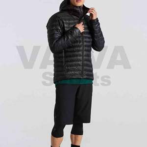 Chaqueta acolchada de invierno burbuja brillante con logotipo personalizado para hombre chaqueta de lona cortavientos con cuello levantado y capucha - Product Image 6