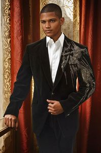 Trajes elegantes para hombre hechos a medida bordado transpirable de talla grande trajes de novio de boda esmoquin hecho a mano de un solo pecho - Product Image 4