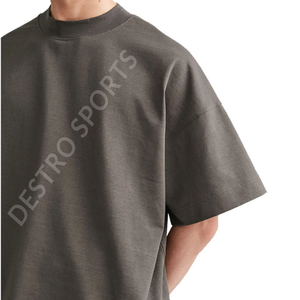 T-shirts pour hommes en coton respirant manches courtes oversize boxy fit drop shoulder crew neck crop mens tee shirts à vendre - Product Image 6