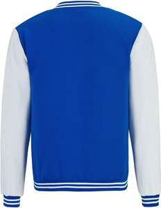 Chaqueta de Béisbol Personalizada al por Mayor para Hombre, Chaqueta Bomber Negra con Mangas de Cuero, Tela de Lona, Bordado, OEM Disponible para Invierno - Product Image 3