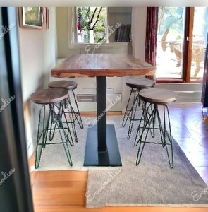 <b>Bar</b> Furniture Solid Wood Top <b>Table</b> <b>and</b> <b>Stools</b> Leisure Home Dining <b>Table</b> With <b>Bar</b> <b>Stools</b> Vintage Dining Restaurant <b>Bar</b> <b>Tables</b> - Product Image 1