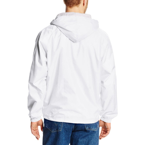 Chaqueta de Hombre Personalizada de Color Blanco Liso, Talla Regular, Chaqueta Cortavientos Transpirable de Alta Calidad con Bolsillo Delantero para Exteriores - Product Image 6