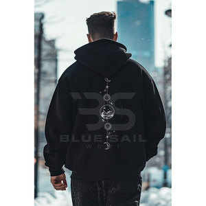 Sweats à capuche en coton pour hommes impression de logo personnalisé conception de base unie vêtements de sport décontractés pulls à capuche vente en gros de sweats à capuche en coton pour hommes - Product Image 6