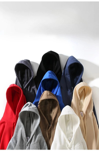 Sudadera con Capucha Extra Grande de Felpa de Algodón para Hombre, con Estampado Personalizado, con Cremallera, Talla Grande - Product Image 4