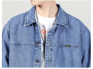 Chaqueta Vaquera Estilo Coreano para Hombre |   Abrigo Informal Holgado para Trabajo con Múltiples Bolsillos |   Ropa de Calle Vintage de Moda para Otoño, Ecológica - Product Image 3