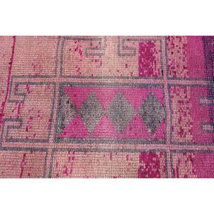Turkish <b>Runner</b> <b>Rug</b> 2.8x10.4 ft, Pink Striped Vintage Wool <b>Rug</b> - Product Image 5