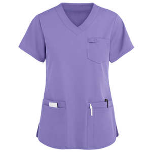 Uniformes Médicos de Mezclilla para Enfermería, Antiarrugas, Transpirables, Cómodos, Chaqueta Médica de Manga Larga con Cremallera de Acero Inoxidable, Color Grafito, para Hospitales - Product Image 4