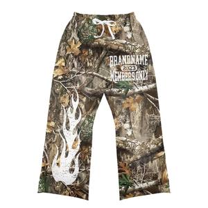 Fermeture à glissière personnalisée hommes grande taille hiver transfert de chaleur imprimé 100% coton polaire respirant à manches longues Camo ensembles confortable - Product Image 6