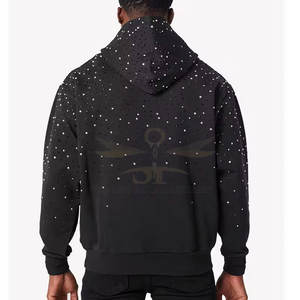 Sudadera con capucha con diamantes de imitación de último diseño, Sudadera con capucha con diamantes de imitación de moda de alta calidad, personalizada y de diferentes colores - Product Image 2
