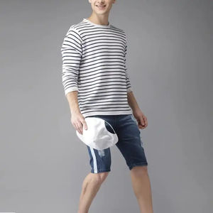 กางเกงยีนส์ขาสั้นสไตล์วินเทจสำหรับผู้ชาย ทรงตรง มีกระเป๋า ระบายอากาศได้ดี ใส่สบาย เหมาะสำหรับใส่ในชีวิตประจำวัน ฤดูร้อน ผ้าถัก - Product Image 6