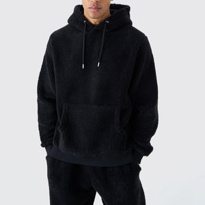 OEM High Quality Customize <b>Sherpa</b> Fleece <b>Hoodies</b> Oversize Plain Black Fleece Wool Sweatshirt Winter Wear Unisex <b>Hoodies</b> - Product Image 1