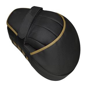 Guantes de Boxeo de Cuero Negro y Espuma PU, Almohadillas de Entrenamiento Curvas, Correa Ajustable, Ventiladas, para Kickboxing - Product Image 6