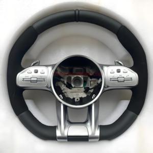 Volante in carbonio mezza pelle nera traforata per Mercedes benz W213 C238 W463 W464 W222 C217 <span class=keywords><strong>CLS</strong></span> <span class=keywords><strong>C257</strong></span> W205 C63 AMG Models - Product Image 6