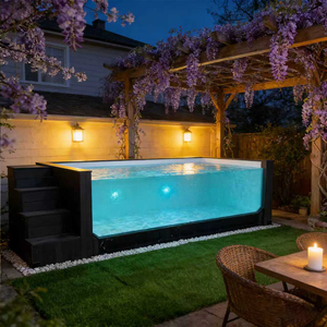 สระว่ายน้ำไฟเบอร์กลาสแบบตั้งพื้นอเนกประสงค์ขนาดใหญ่สำหรับครอบครัวสุดหรู ขายส่ง - Product Image 3