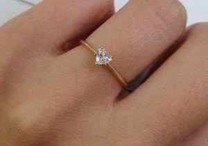 Diamante cultivado en laboratorio con corte de corazón de 0,50 quilates, joyería de moda fina, fiesta de boda, certificado IGI, oro amarillo de 14K - Product Image 4