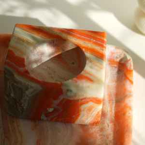 Elegant Onyx Candle Holder for Home Decor Luxury Stone Candle Stand for Living Room Bedroom Table Centerpiece - Product Image 2