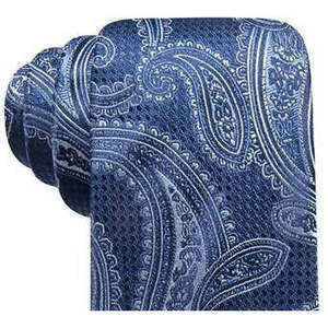 Cravatta Classica da Uomo Tasso Elba in Seta Blu Navy con Motivo Paisley, Design Floreale Jacquard, Materiale Lana e Poliestere, Taglia Regolare, Confezione Regalo - Product Image 2
