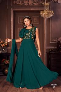 Vestido de trabajo de secuencia de bordado de Georgette de imitación de diseñador por Fab Zone - Product Image 3