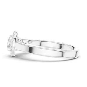 Bague de fiançailles halo avec diamant de laboratoire rond brillant de 0,818 carats, clarté VVS-VS EF, or 18 carats, 14 carats, 10 carats et argent 925, rose - Product Image 6