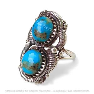 Anillos de Turquesa de Arizona Chapados en Plata de Ley 925 al por Mayor, Joyería Hecha a Mano, Última Moda en Turquesa Natural - Product Image 4