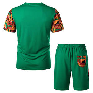 High Quality Customized Men's Training Twin Sets for Sale / New Model Lightweight Men Shirt and <b>Shorts</b> Summer Sets - Product Image 2