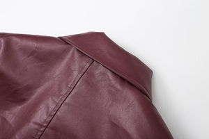 Mujeres 2025 otoño nueva moda chaqueta de cuero de manga larga abrigo Casual mujer prendas de vestir exteriores sobrecamisa - Product Image 6