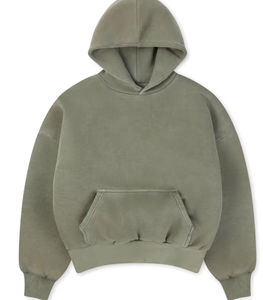 Sweat à capuche d'hiver à fermeture éclair épais régulier écologique coupe-vent et fermeture éclair sur toute l'épaule grande taille pour hommes vente en gros de coton coupe coupe-vent - Product Image 1