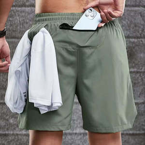 Men's Casual Sports Gym Lightweight 100% Polyester Cotton Solid Front Custom Oversized Jogger Shorts Quick Dry Breathable <b>Tassel</b> - Product Image 5