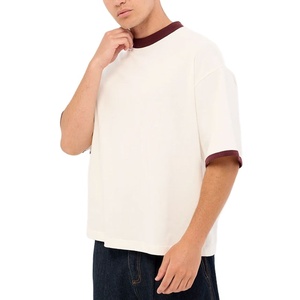 Plus Size Trendy Wholesale Custom Logo High Quality Plus Size Embroidered Logo Solid Color <b>Down</b> Shoulder Baggy Oversized - Product Image 2