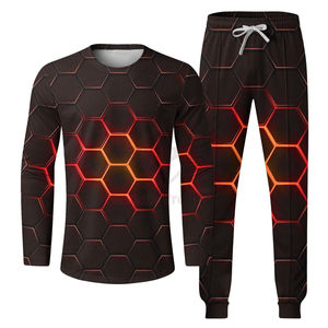 Combinaisons de survêtement légères 2 pièces à impression dégradée pour hommes avec logo personnalisé Ensemble décontracté Runnig respirant de haute qualité pour la liquidation estivale - Product Image 3