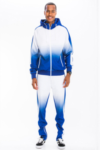Men Custom Heavyweight Solid Streetwear 2-Piece Hoodie & <b>Sweatpants</b> <b>Set</b> 100% Polyester Sublimation Printed Quick Dry Breathable - Product Image 2