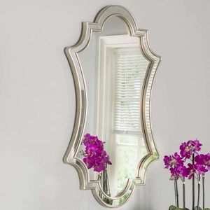 Miroir mural rond à cadre doré est un miroir décoratif conçu pour le montage mural, offrant une forme ronde avec un cadre de couleur dorée. - Product Image 5