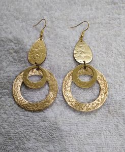 Stylish Jewelry Brass <b>Earrings</b> Fashion <b>Beauty</b> Fancy Shape Gemstone Brass <b>Earrings</b> Indian Gold Plated Brass Jewelry by HF CRAFTS - Product Image 3