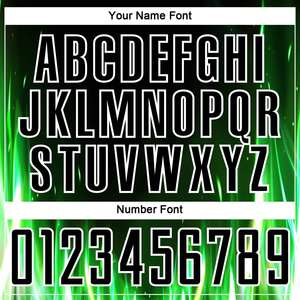 Maillot de football personnalisé noir et vert néon flamme - Respirant, antibactérien, léger, séchage rapide, col rond, manches courtes - Product Image 5