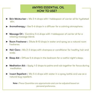 Huile essentielle pure Amyris à 100 %, qualité thérapeutique et cosmétique, huile hydratante pour le corps au parfum de cèdre et de bois, pour usage cutané - Product Image 5