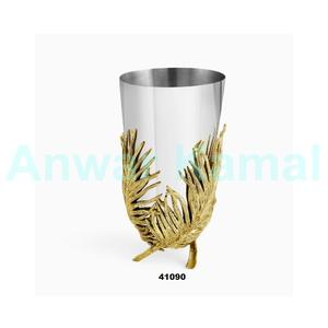 Floreros de lado redondo de Metal plateado martillado Floreros de diseño moderno para decoración de eventos de fiesta de boda - Product Image 5