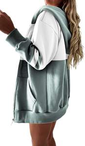 Sweats à capuche d'hiver pour femmes avec fermeture éclair personnalisée Fashion Wholesale Personnalisable Plain Blank Design - Product Image 6