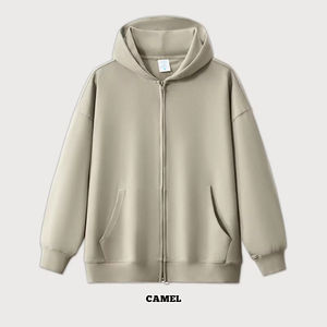 Sweat à capuche zippé unisexe Design vintage personnalisable Polaire doublée à la mode 100% coton Extra Large Brodé d'hiver lourd - Product Image 6