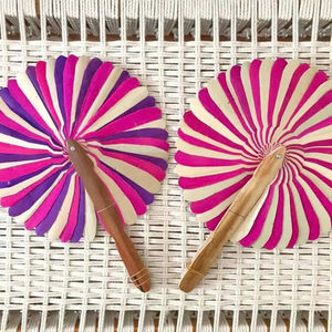 Abanico de Hojas de Palma Tejido a Mano, Abanico Decorativo de Hojas de Palma para Regalo de Boda, Exhibición de Eventos, Logotipo Personalizado Disponible, Ms Violet - Product Image 1