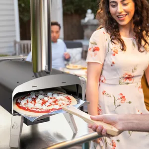 Odun ateşi açık Pizza fırını taşınabilir sert ahşap pelet Pizza fırını için Ideal herhangi bir açık mutfak
